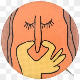 Orange Face Holding Nose Art Button Museum - Holding Nose Cartoon, HD Png Download - orange button png
