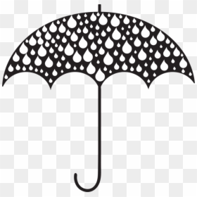 Rain Drop Png -rain Drop Silhouette Cloud Umbrella - Umbrella With Raindrops Clipart, Transparent Png - black and white design png