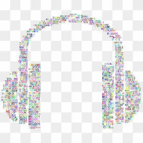 Prismatic Music Headphones Word Cloud No Background - Music And Headphones Transparent Background, HD Png Download - no icon png