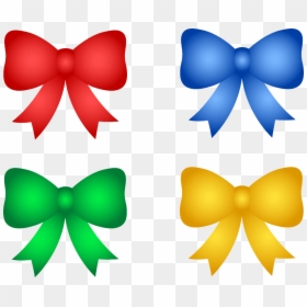 Cheer Bow Clipart Outline - Set Of Ribbon Clipart, HD Png Download - christmas bows png