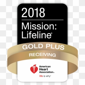 Stemi - Mission - Lifeline - 2018 - Gold - Plus - Logo - 2018 Mission Lifeline Gold Receiving Plus, HD Png Download - heart attack png
