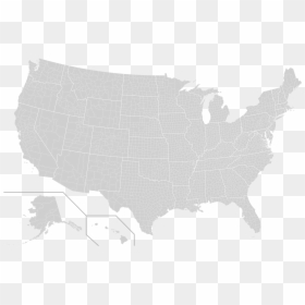 Grey Map Of Us, HD Png Download - white borders png