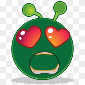 Smiley Green Alien Big Eyes Png Clipart , Png Download - Alien Smiley, Transparent Png - green alien png