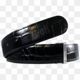 Black Crocodile Textured Leather Belt - Leather Belt Golf Crocodile, HD Png Download - strap png