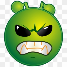 Alien, Furious, Emoticon, Angry, Dangerous, Wild, Crazy - Grrr Smiley, HD Png Download - crazy emoji png