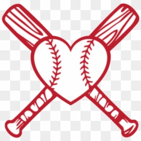 Love Baseball Clip Art , Png Download - Baseball Bat Heart Clipart, Transparent Png - baseball clip art png