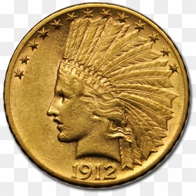 Picture Of $10 Indian Head Gold Coins Xf - 1908 Gold Indian Head Coin, HD Png Download - indian head png
