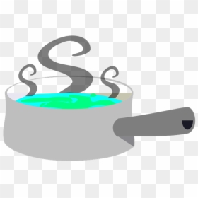 Boiling, Pan, Sauce, Water, Grey, Pot, Steam - Pot Of Boiling Water Clipart, HD Png Download - water steam png