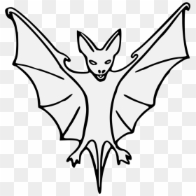 Clipart Bat Colouring - Bat Heraldry Traceable Art, HD Png Download - bat wing png