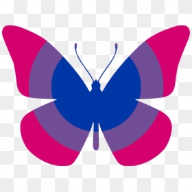 Bi Flag Butterfly Clip Arts - Bisexual Butterfly, HD Png Download - trans flag png