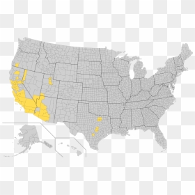 Blank Map Of Us Counties, HD Png Download - in n out logo png