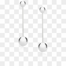 Earrings, HD Png Download - silver ball png