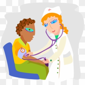 Vector Illustration Of Hospital Health Care Nurse Checks - Cartoon, HD Png Download - blood vector png