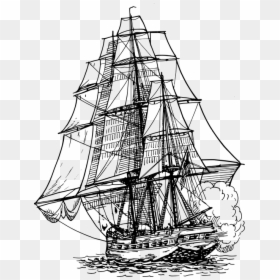 Frigate, Sailing Ship, Sail Ship, Sailing, Maritime - Ship Drawing Png, Transparent Png - old ship png