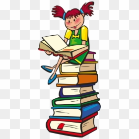 School Days By - Pile Of Reading Books, HD Png Download - person reading png