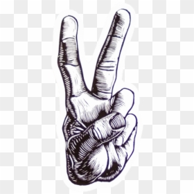 Edit-5837 - Sketch, HD Png Download - peace hand png