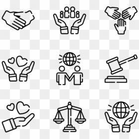 Peace & Human Rights - Rock And Roll Icon, HD Png Download - peace hand png