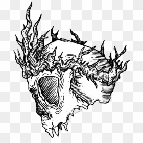 A Nifty Skull Wearing A Crown Of Thorns - Illustration, HD Png Download - thorn vine png
