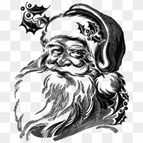 Santa Claus, Christmas, Parties, December - Santa Image Black And White, HD Png Download - santa head png