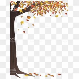Fall Border Autumn Tree Royalty-free Stock Vector Art - Fall Tree Border Clipart, HD Png Download - tree border png