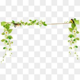 Beautiful Fresh Vines Border Rope Png Download - Vines With Flowers Png, Transparent Png - hanging flowers png