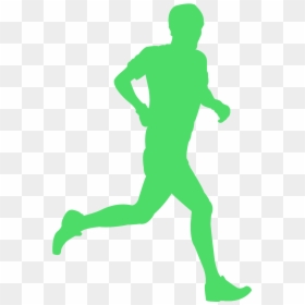 Green Runner Silhouette Vector, HD Png Download - running man silhouette png