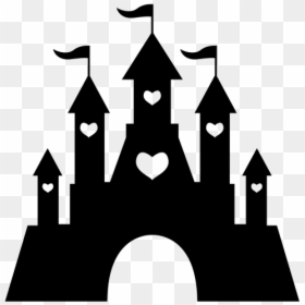 Silhouette Castle Disney Princess Clip Art - Silhouette Princess Castle Clipart, HD Png Download - princess silhouette png