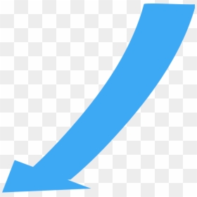Curved, Narrow Directional Arrow Pointing To The Lower - Left Down Curved Arrow, HD Png Download - black curved arrow png