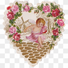 Diecutheartcherub Wingsofwhimsy - Flower Frame No Background, HD Png Download - rose heart png
