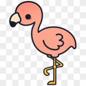 Transparent Flamingo Clipart - Cute Flamingo Drawing Easy, HD Png Download - pink flamingo png