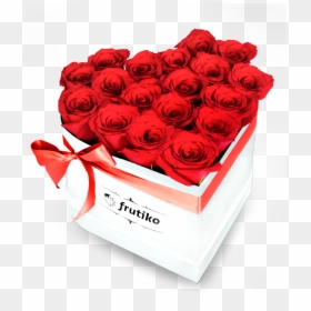 Red Roses White Heart Box - Roses Heart Box White, HD Png Download - rose heart png