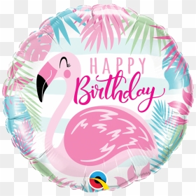 Balloon Foil Happy Birthday Flamingo Qualatex, HD Png Download - pink flamingo png