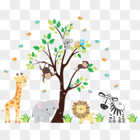 Jungle Kids Wall Stickers, HD Png Download - baby zebra png