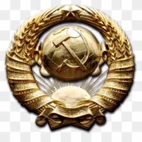 Golden Soviet Emblem - Golden Soviet Cccp Emblem, HD Png Download - gold badge png