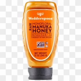 Raw Monofloral Manuka Honey Kfactor 16, 340g Squeeze - Wedderspoon Raw Manuka Honey, HD Png Download - honey drip png