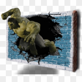 #ftestickers #hulk #wall #cracked #marvel #stickers - Hulk Marvel Clip Art, HD Png Download - cracked wall png