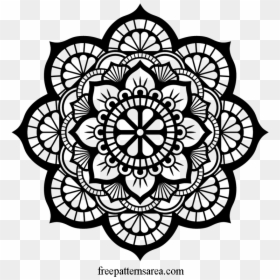 Line Art,pattern,doily,visual And White,circle,floral - Mandala Svg File Free, HD Png Download - flower art png