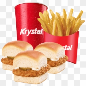 Krystal Menu, HD Png Download - burger and fries png