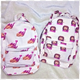 Emoji School Bags Pink And White, HD Png Download - backpack emoji png