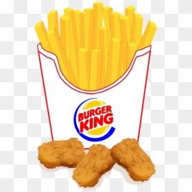 Burger King Chicken Nuggets And Fries"  Class="img - Burger King, HD Png Download - burger and fries png