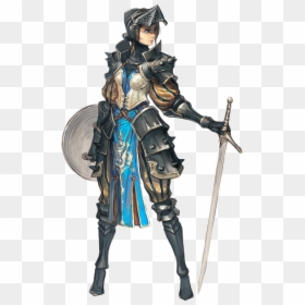 Knight Female Plate Armour Woman - Knight Girl Art, HD Png Download - shield and sword png