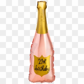 Wine,bottle,liqueur,wine Bottle - Rose Gold Champagne Balloon, HD Png Download - gold bottles png