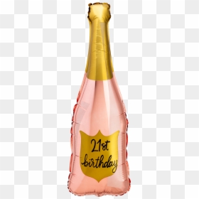 Wine,bottle,liqueur,wine Bottle - Rose Gold Champagne Balloon, HD Png Download - gold bottles png