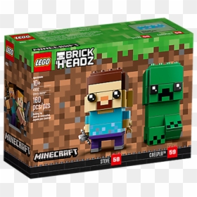 Lego Brickheadz Steve And Creeper, HD Png Download - lego head png