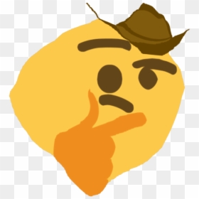 Yeethonk Discord Emoji - Sad Cowboy Emoji Png, Transparent Png - thinking meme png