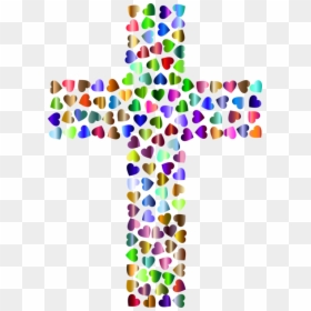 Petal,symmetry,symbol - Clip Art Colorful Cross, HD Png Download - christianity symbol png