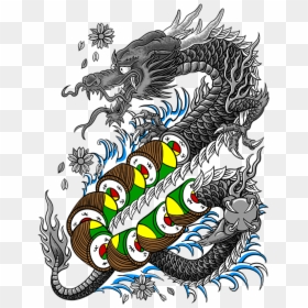 Japanese Style Japanese Dragon Png, Transparent Png - japanese tattoo png