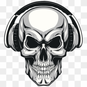 Skull Human Skeleton Illustration - Skull With Headphones Png, Transparent Png - skull with headphones png