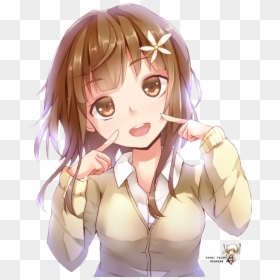 Cute Girl Smile Anime, HD Png Download - manga girl png