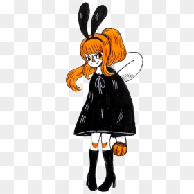 Be A Sexy Handsome-kneed, Poncho Wearing Moth Bunny - Drawing Of Girl Wearing Poncho, HD Png Download - sexy witch png